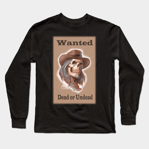 Wanted- outlaw Zombie Long Sleeve T-Shirt by Paul_Abrams